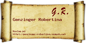 Genzinger Robertina névjegykártya